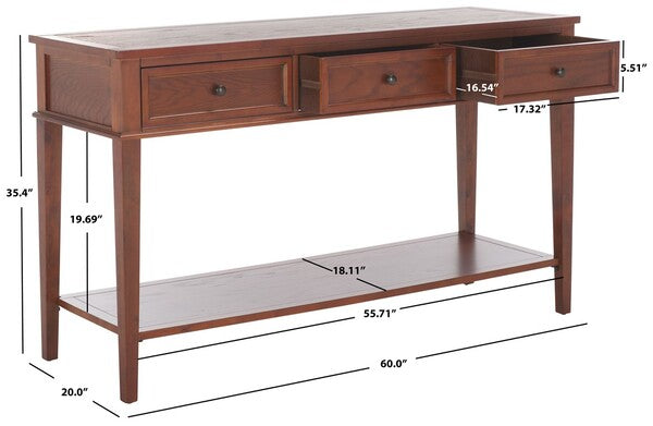 Manelin Console With Storage Drawers in Sepia