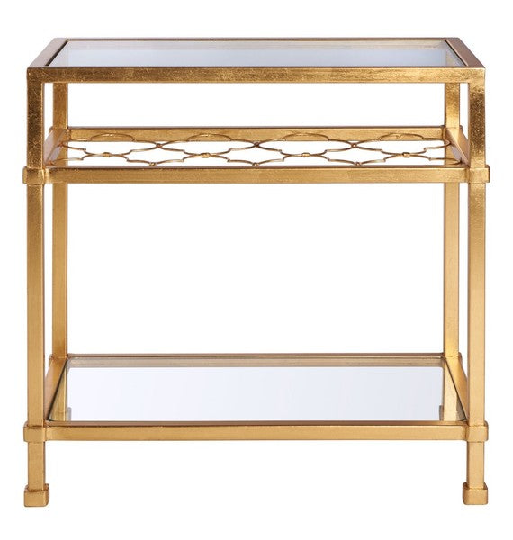 Hanzel Gold Leaf Glass Side Table
