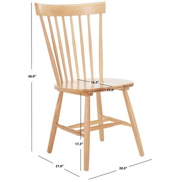 Parker Wood Spindle Back Dining Chair in Natural (Set of 2)
