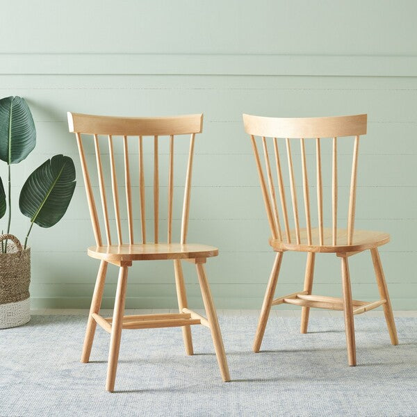 Parker Wood Spindle Back Dining Chair in Natural (Set of 2)