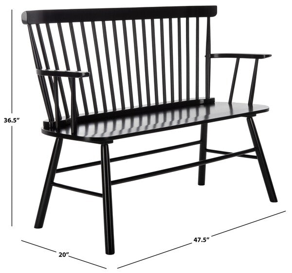 Blanchard Spindle Back Settee in Black