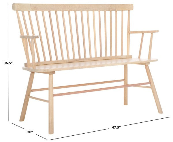 Blanchard Spindle Back Settee in Whitewashed
