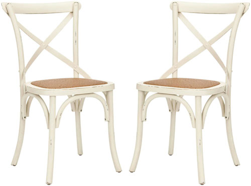 Franklin X Back Farmhouse Dining Chair in Antique White (Set of 2)