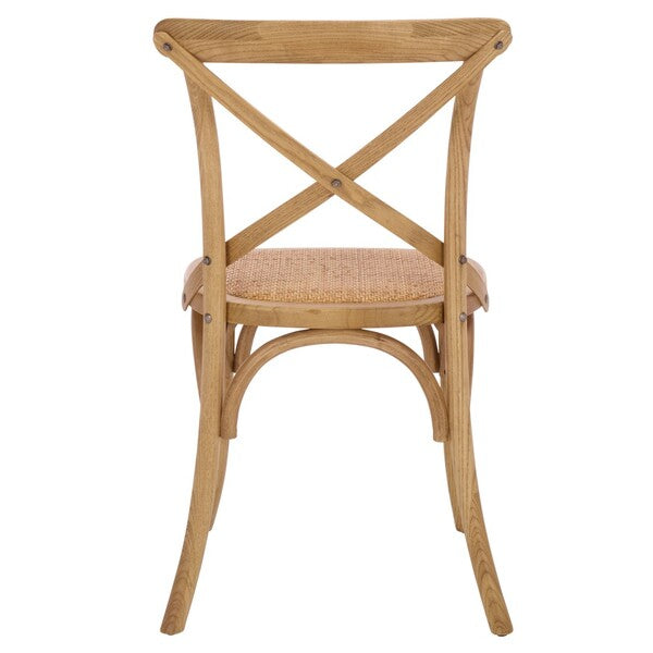 Franklin X Back Farmhouse Dining Chair in Weathered Oak (Set of 2)