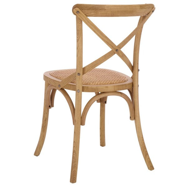 Franklin X Back Farmhouse Dining Chair in Weathered Oak (Set of 2)