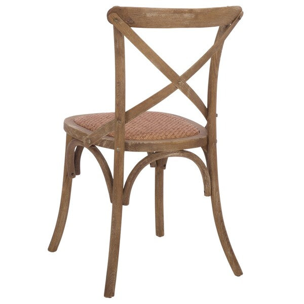 Franklin X Back Farmhouse Dining Chair in Weathered Gray (Set of 2)