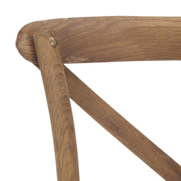 Franklin X Back Farmhouse Dining Chair in Weathered Gray (Set of 2)