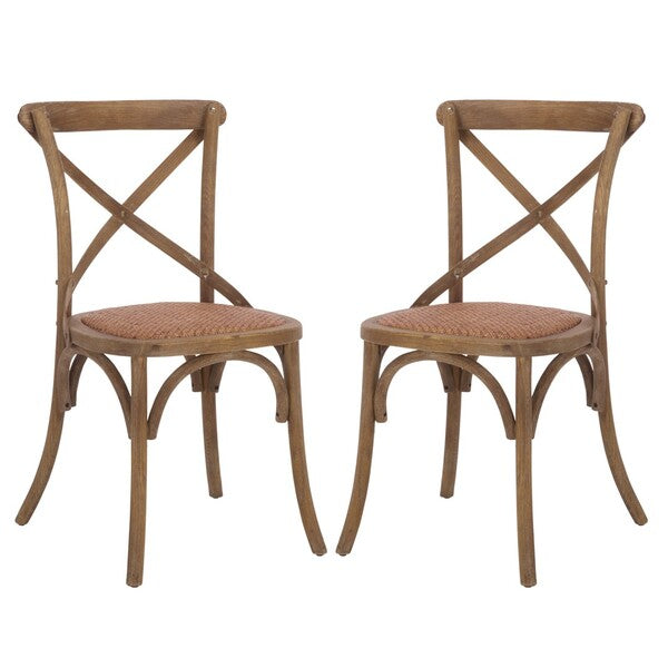 Franklin X Back Farmhouse Dining Chair in Weathered Gray (Set of 2)