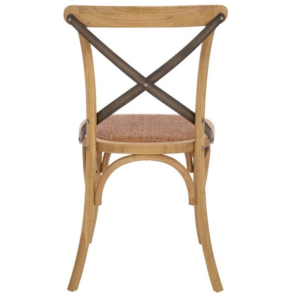 Eleanor X Back Farmhouse Dining Chair in Weathered Oak (Set of 2)