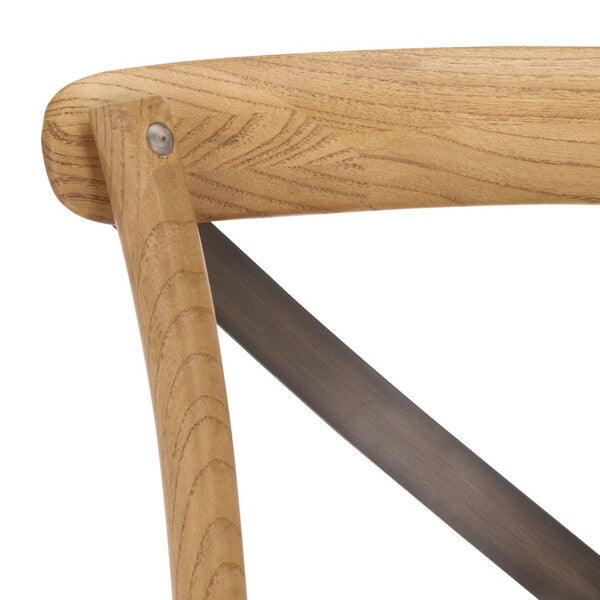 Eleanor X Back Farmhouse Dining Chair in Weathered Oak (Set of 2)