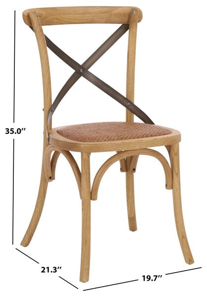 Eleanor X Back Farmhouse Dining Chair in Weathered Oak (Set of 2)