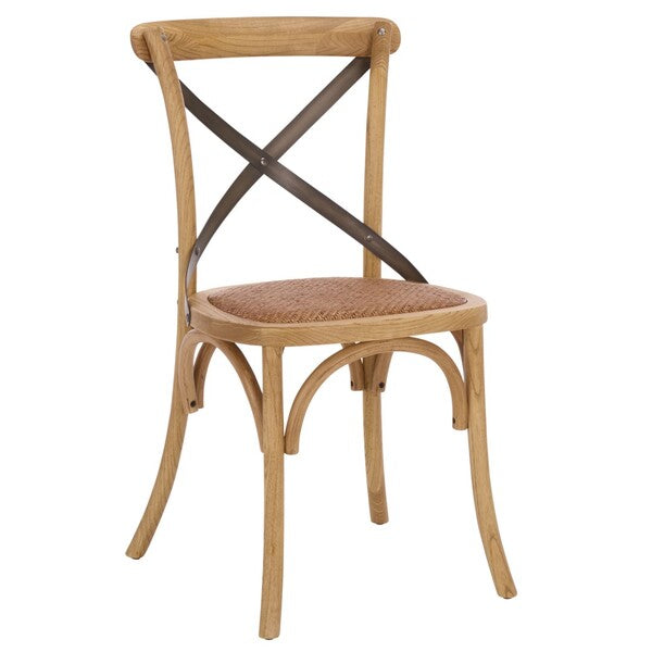 Eleanor X Back Farmhouse Dining Chair in Weathered Oak (Set of 2)