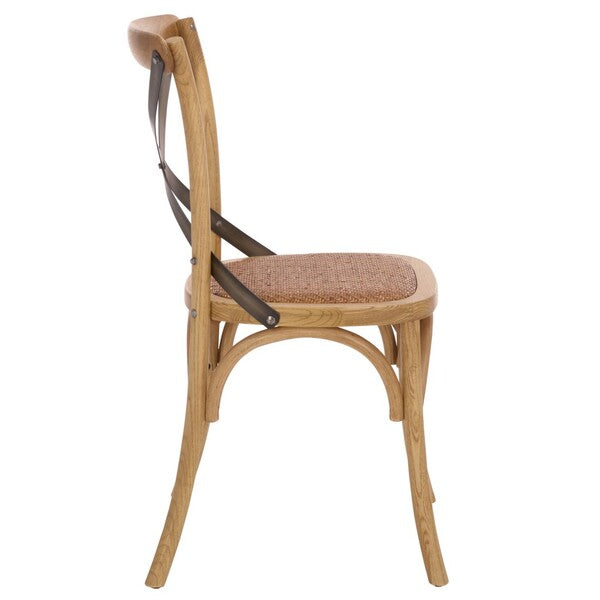 Eleanor X Back Farmhouse Dining Chair in Weathered Oak (Set of 2)