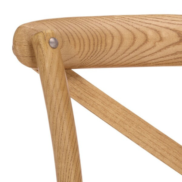 Franklin Oak Counter Stool in Weathered Oak with Rattan Seat