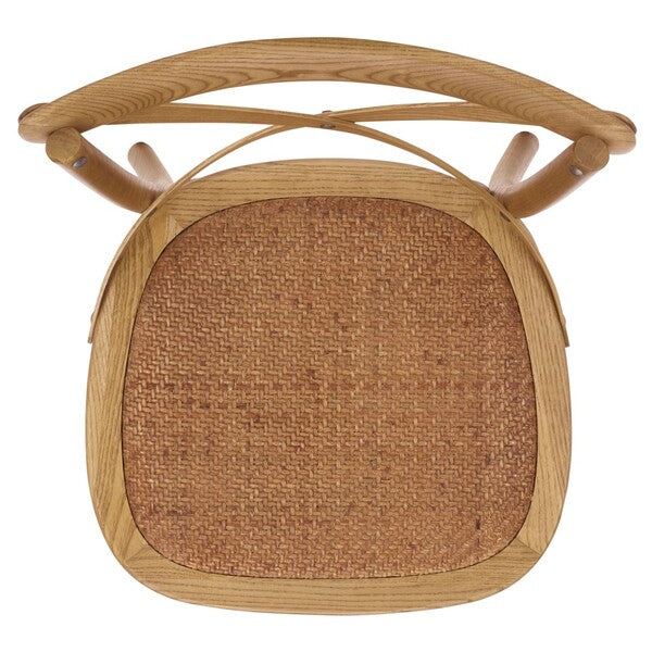 Franklin Oak Counter Stool in Weathered Oak with Rattan Seat