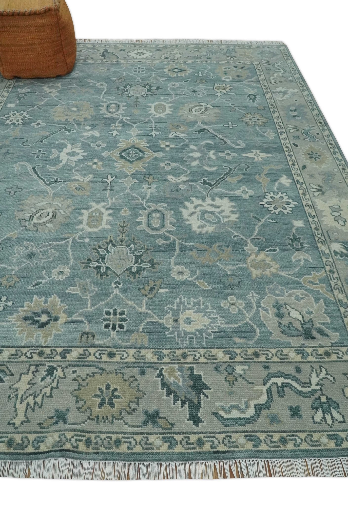 Antique 3x5, 4x6, 5x8, 6x9, 8x10, 9x12 Hand Knotted Oushak Gray and Silver Traditional Persian Area Rug | NT22 - The Rug Decor