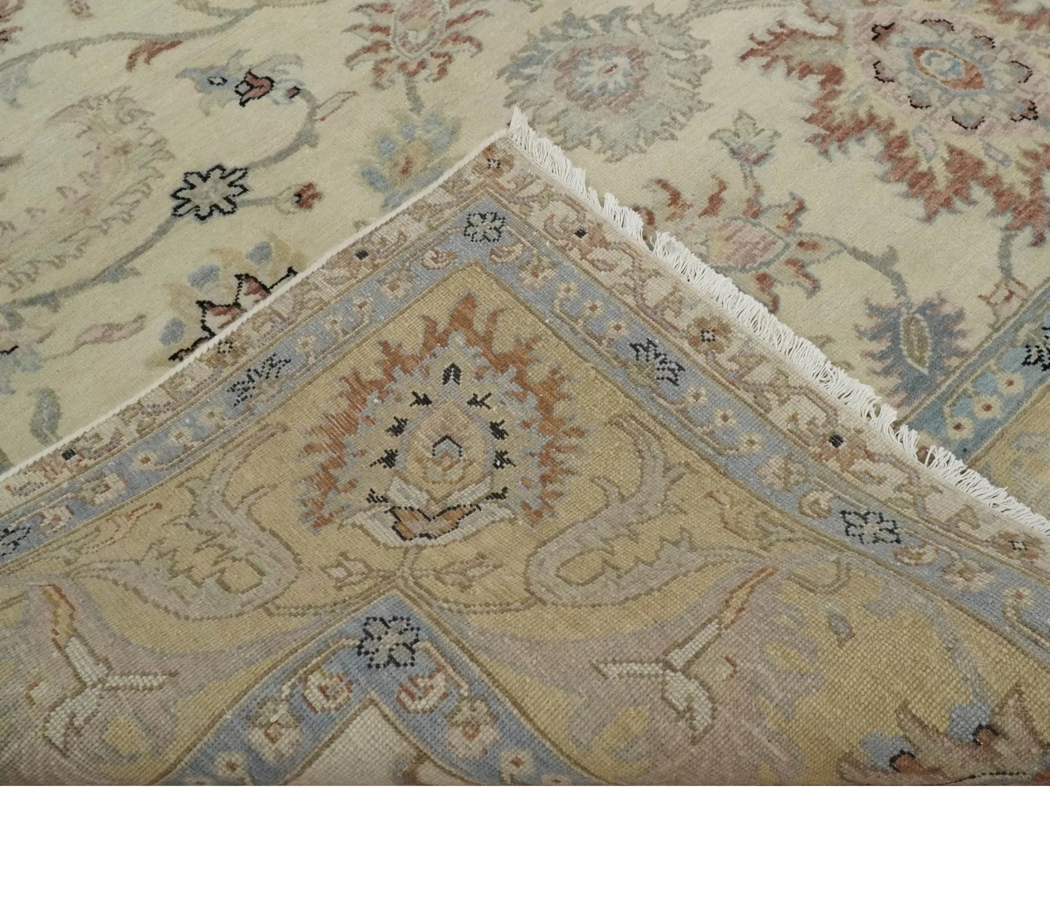 Antique Fine 8x10 Hand Knotted Ivory and Beige Traditional Vintage Persian Wool Rug | TRDCP717