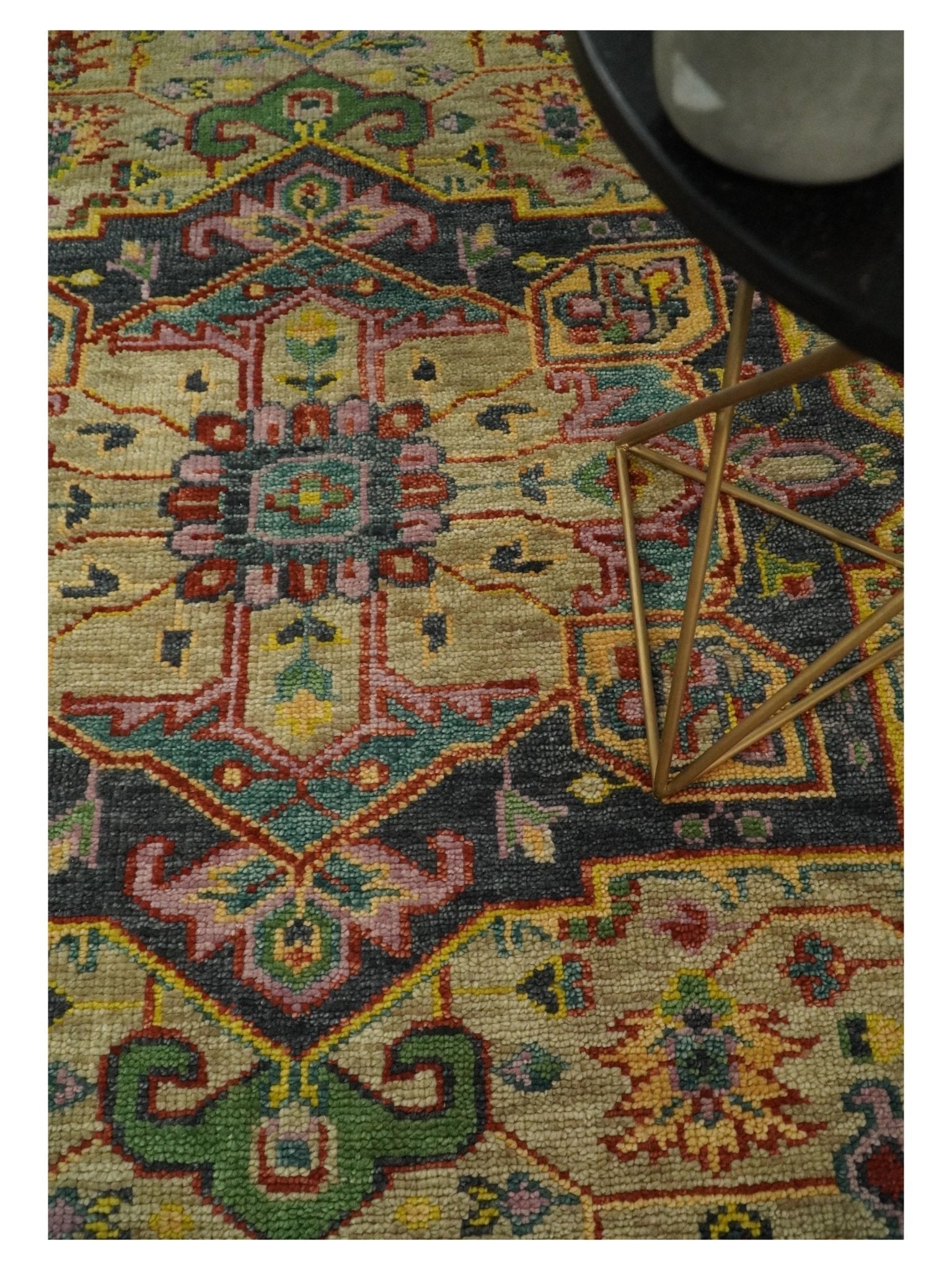 Antique Moss 5x8, 6x9, 8x10, 9x12, 10x14 and 12x15 Green and Pink Traditional Persian Wool Area Rug | TRDCP702 - The Rug Decor