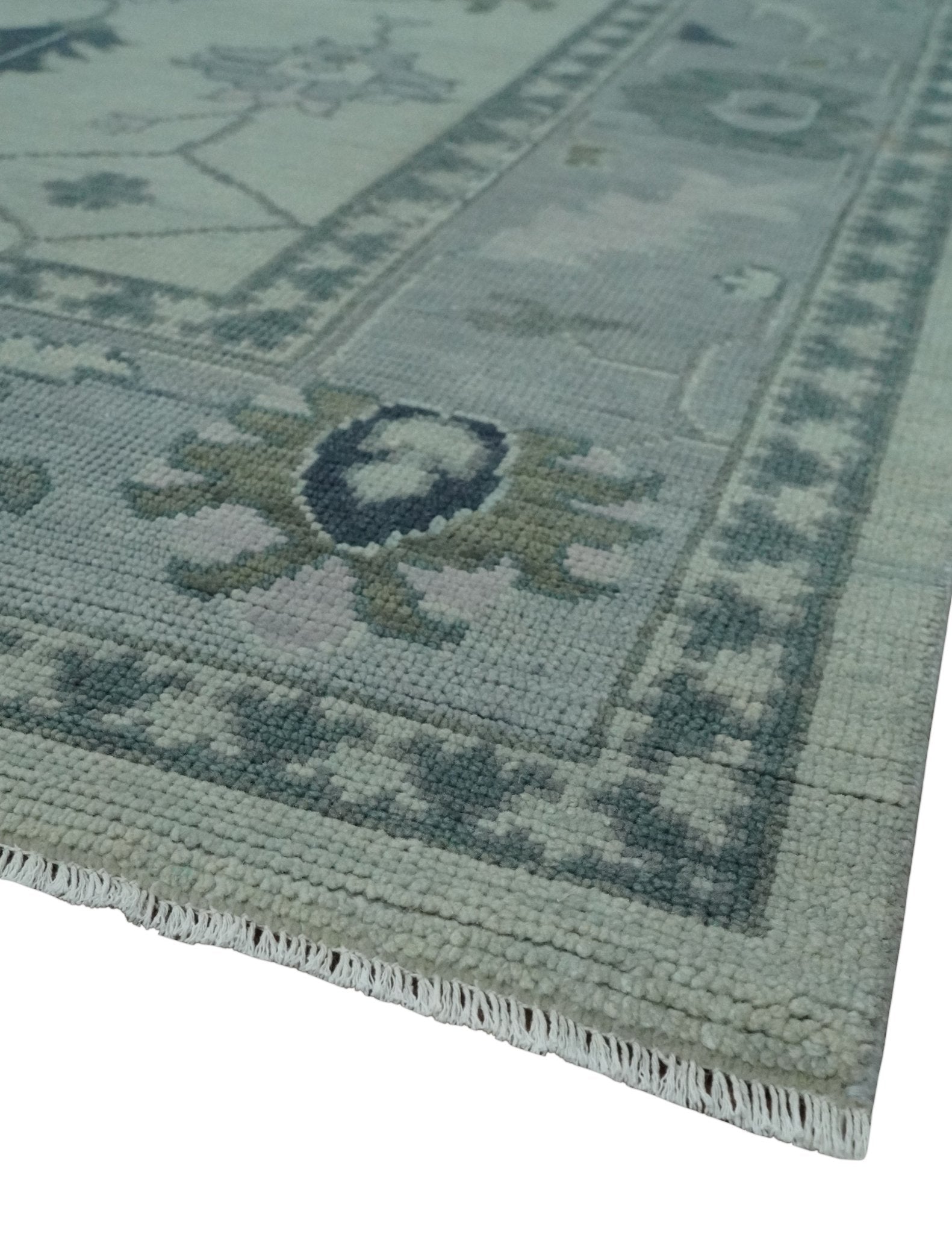 Antique multi size 6x9, 8x10, 9x12 Hand Knotted Oushak Beige and Silver Traditional Persian Area Rug | NT29 - The Rug Decor