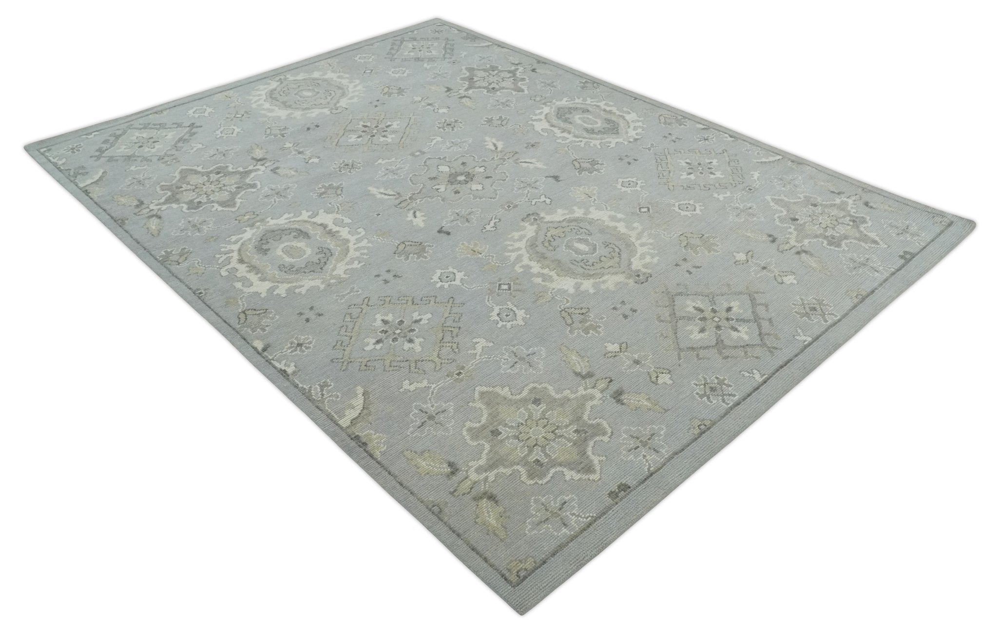 Antique Pastel Rug 6x9, 8x10, 9x12, 10x14 and 12x15 Hand Knotted Turkish Silver, Beige and Camel Traditional Antique Persian Low Pile Area Rug | TRD2744 - The Rug Decor