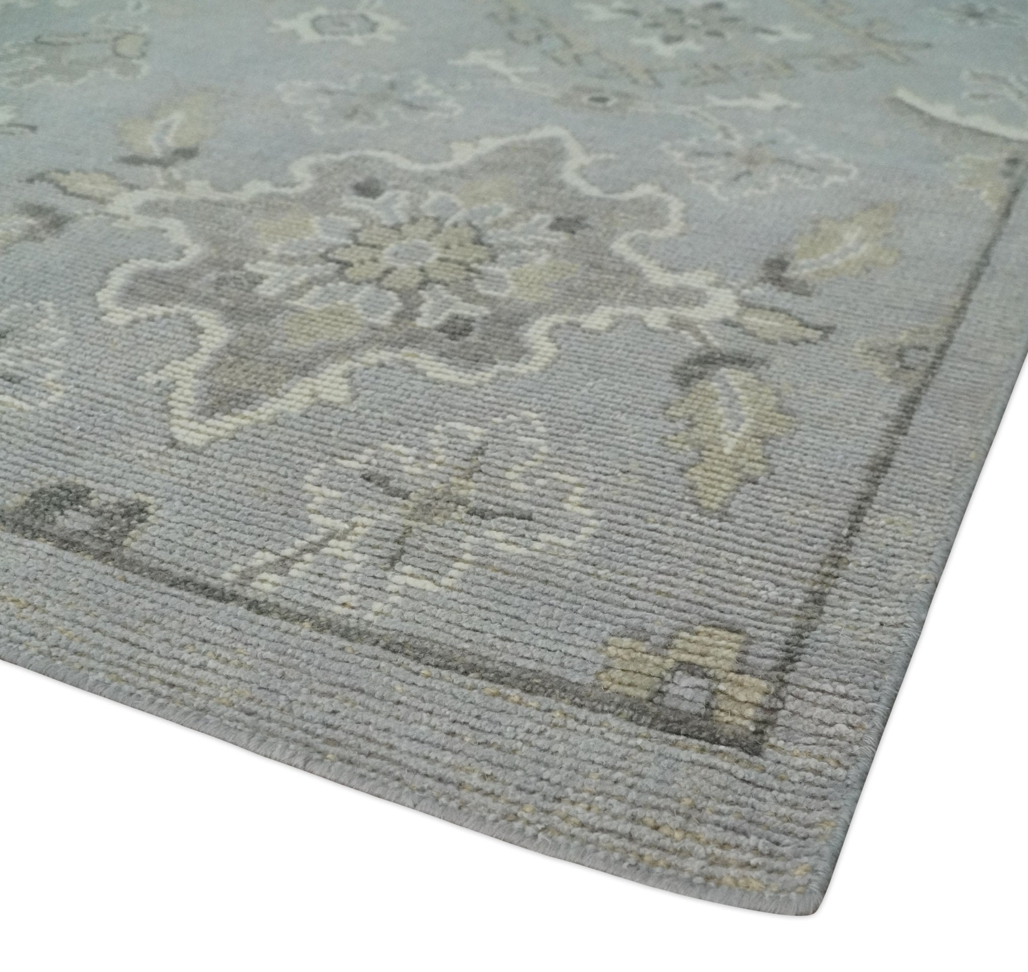 Antique Pastel Rug 6x9, 8x10, 9x12, 10x14 and 12x15 Hand Knotted Turkish Silver, Beige and Camel Traditional Antique Persian Low Pile Area Rug | TRD2744 - The Rug Decor