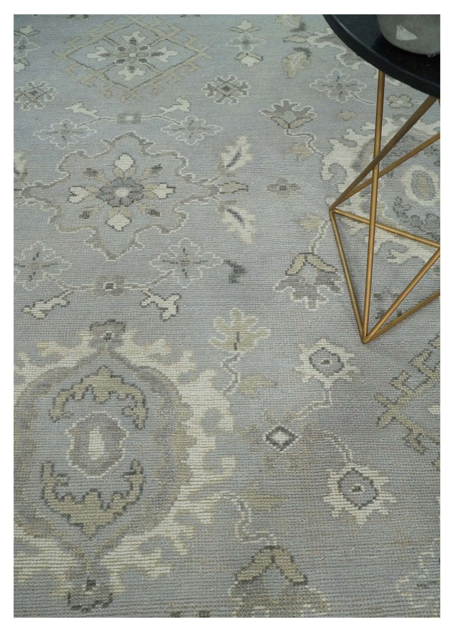 Antique Pastel Rug 6x9, 8x10, 9x12, 10x14 and 12x15 Hand Knotted Turkish Silver, Beige and Camel Traditional Antique Persian Low Pile Area Rug | TRD2744 - The Rug Decor