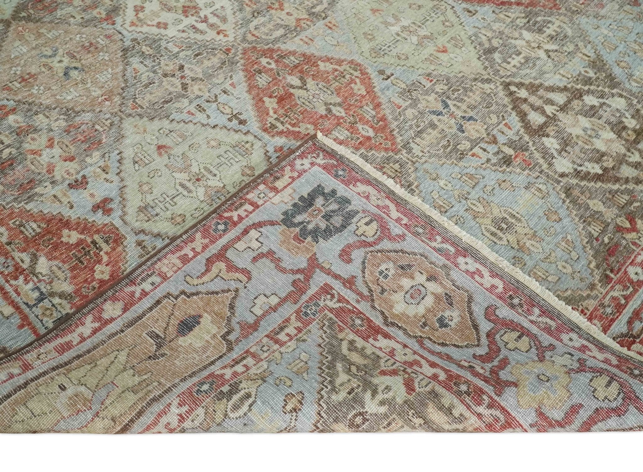 Antique Persian Tribal Garden Rug 6x9, 8x10 and 9x12 Hand Knotted Distressed Area Rug | TRD2756 - The Rug Decor