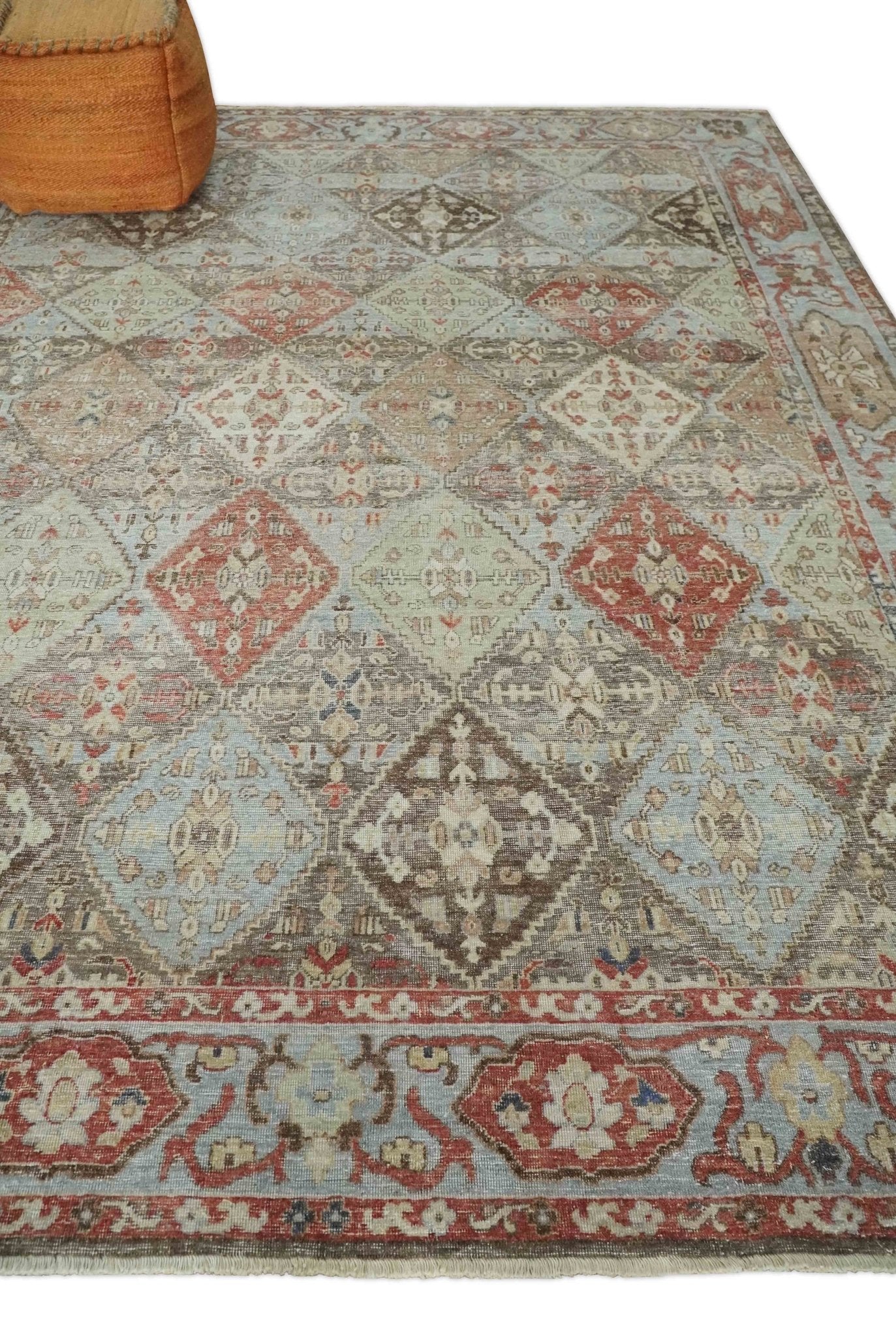 Antique Persian Tribal Garden Rug 6x9, 8x10 and 9x12 Hand Knotted Distressed Area Rug | TRD2756 - The Rug Decor