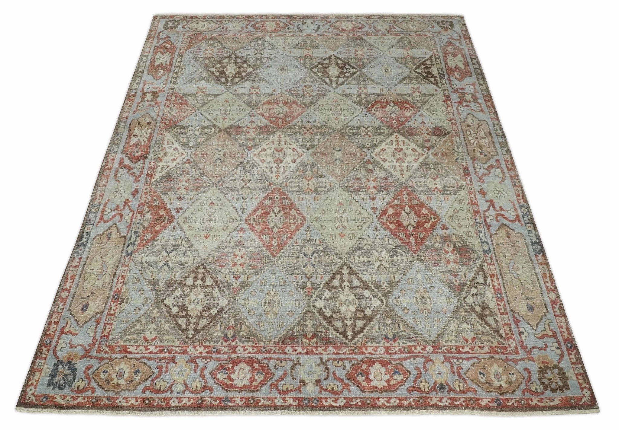 Antique Persian Tribal Garden Rug 6x9, 8x10 and 9x12 Hand Knotted Distressed Area Rug | TRD2756 - The Rug Decor