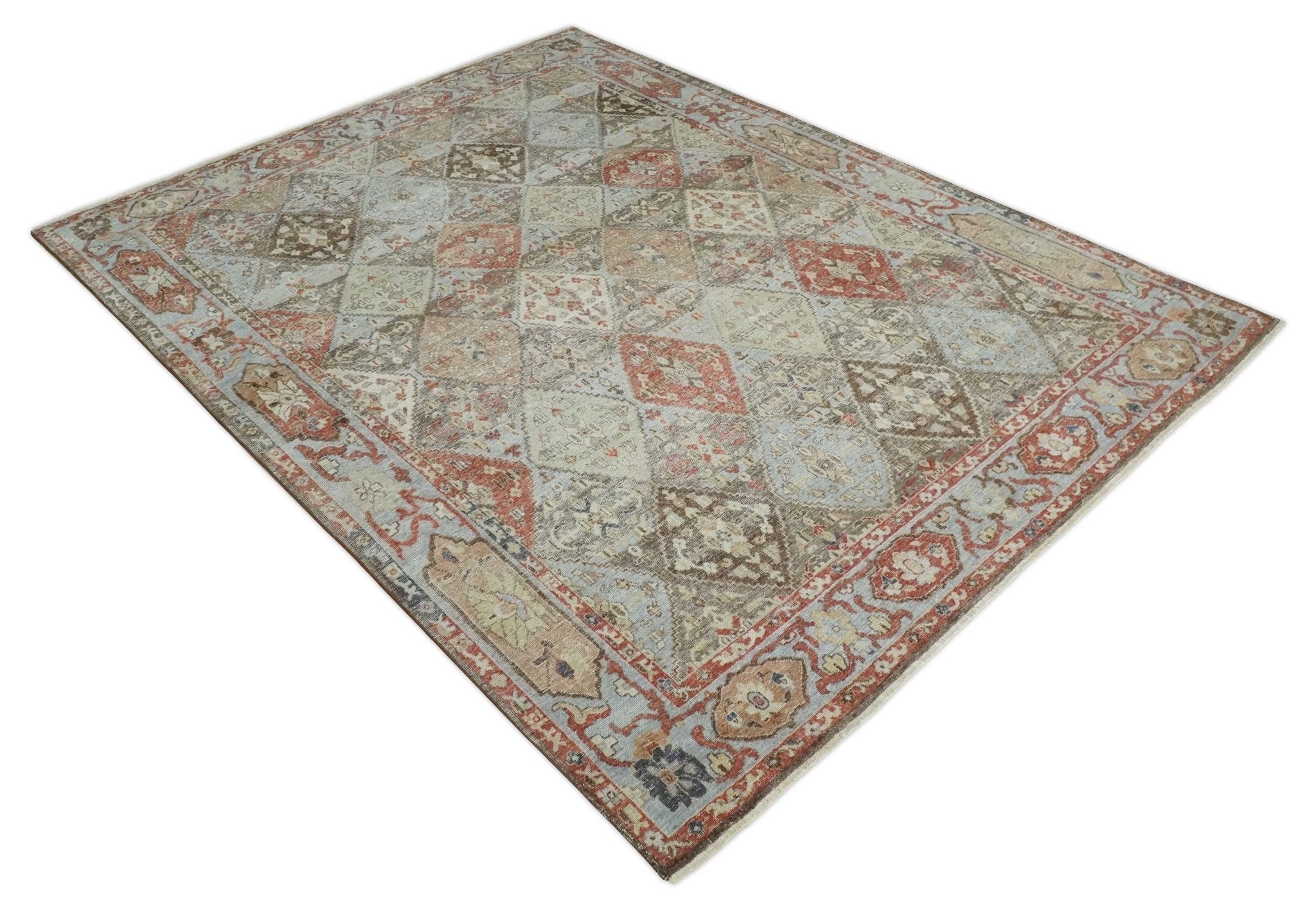 Antique Persian Tribal Garden Rug 6x9, 8x10 and 9x12 Hand Knotted Distressed Area Rug | TRD2756 - The Rug Decor