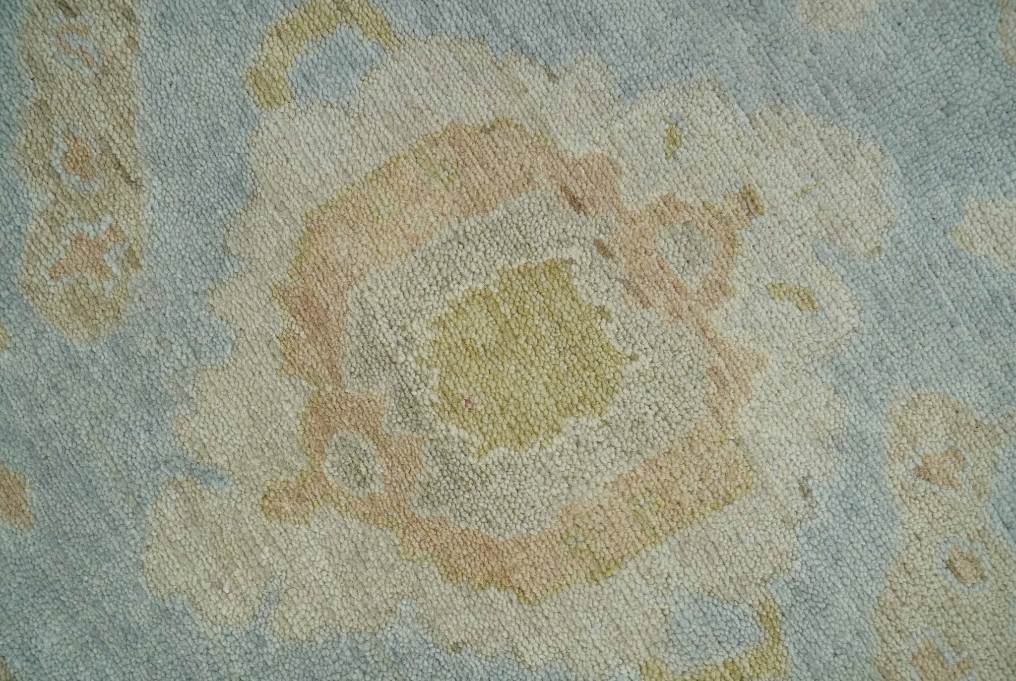 Antique style Gray, Beige and Olive 9x12 Hand knotted Oushak wool Area Rug