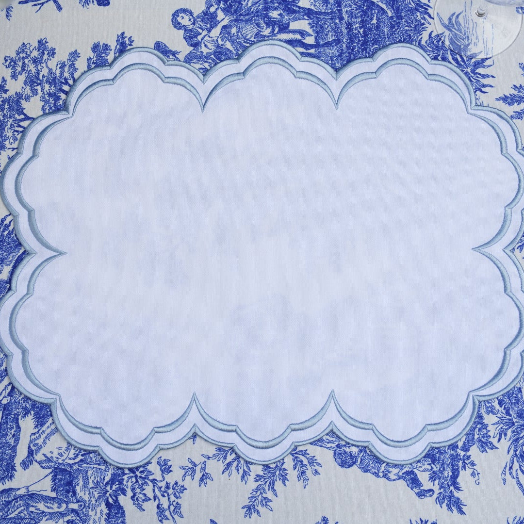 AQUELLE WHITE RECTANGLE FABRIC PLACEMAT