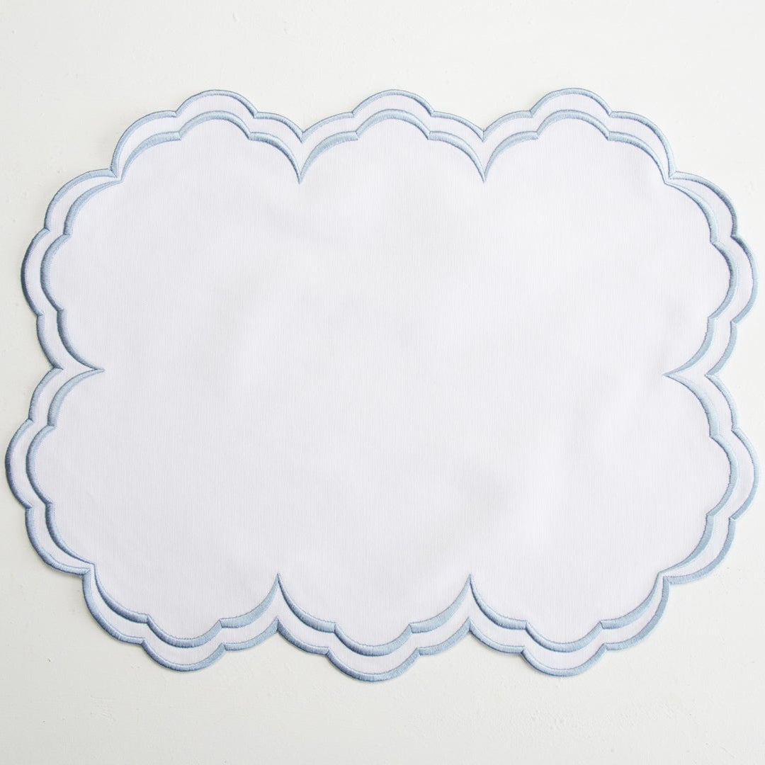 AQUELLE WHITE RECTANGLE FABRIC PLACEMAT