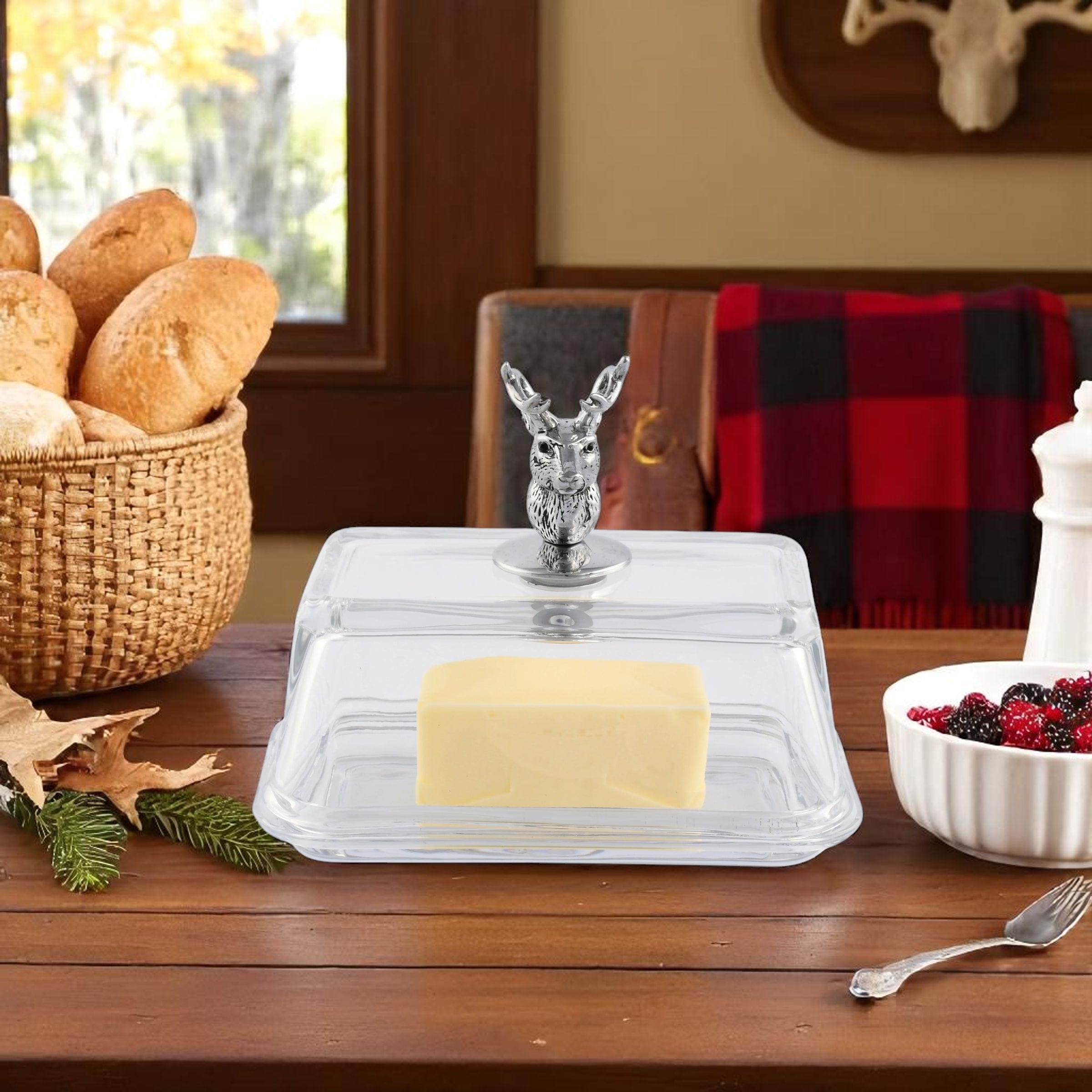 Glass Butter Dish - Elk