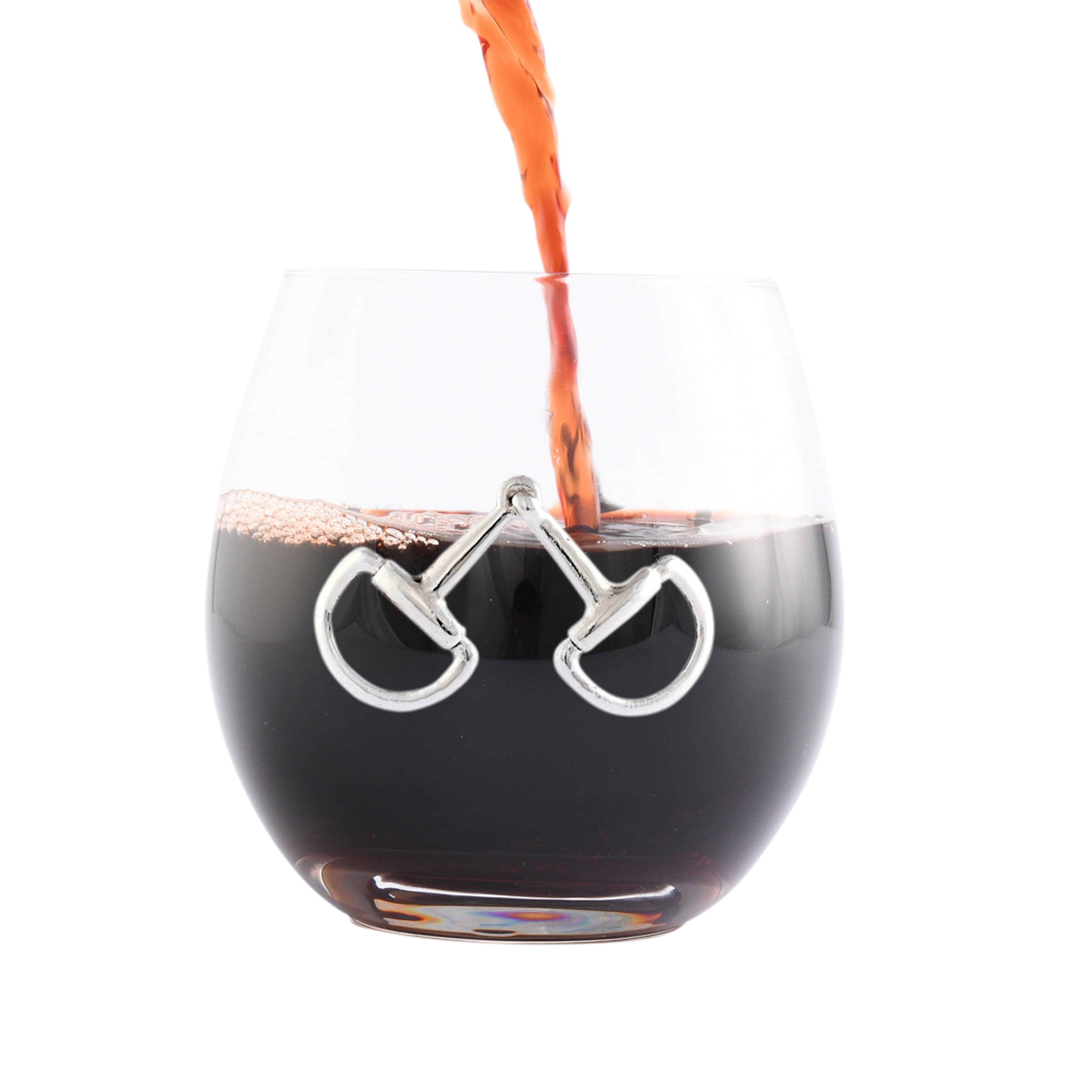 Equestrian Bit Stemless Wine Glasses - Set of 4