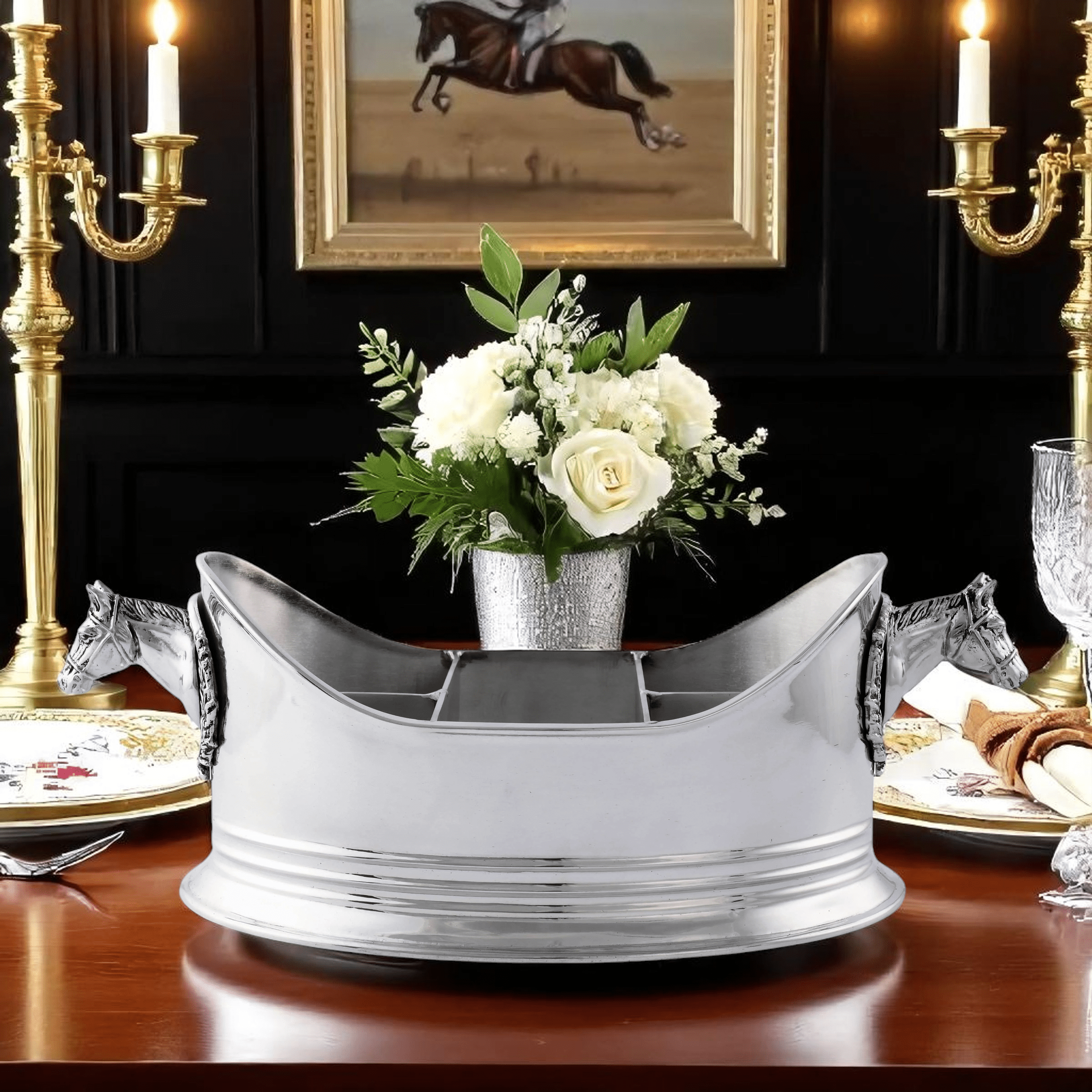 Horse Head Silverware Caddy
