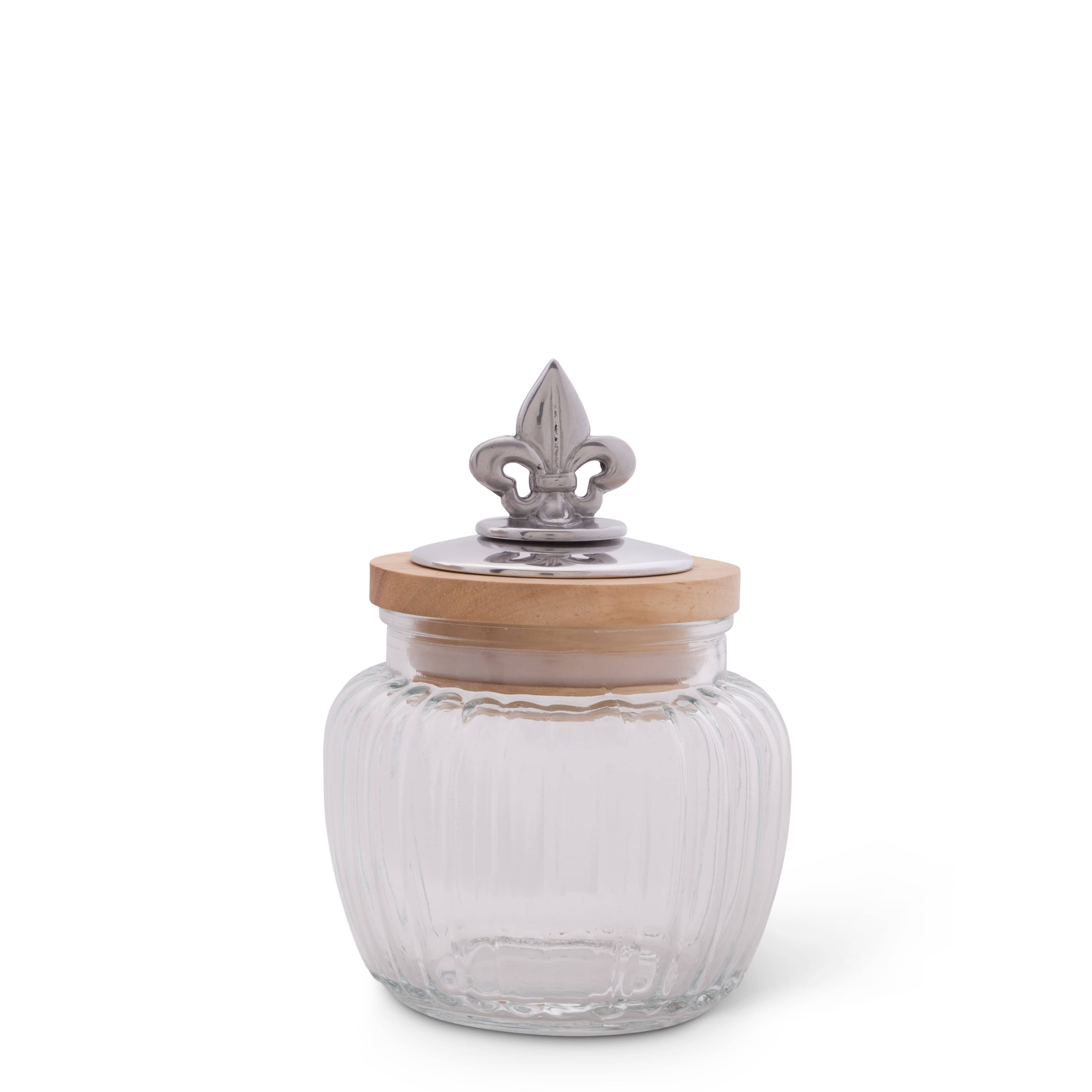 Fleur De Lis Knob Glass Canisters