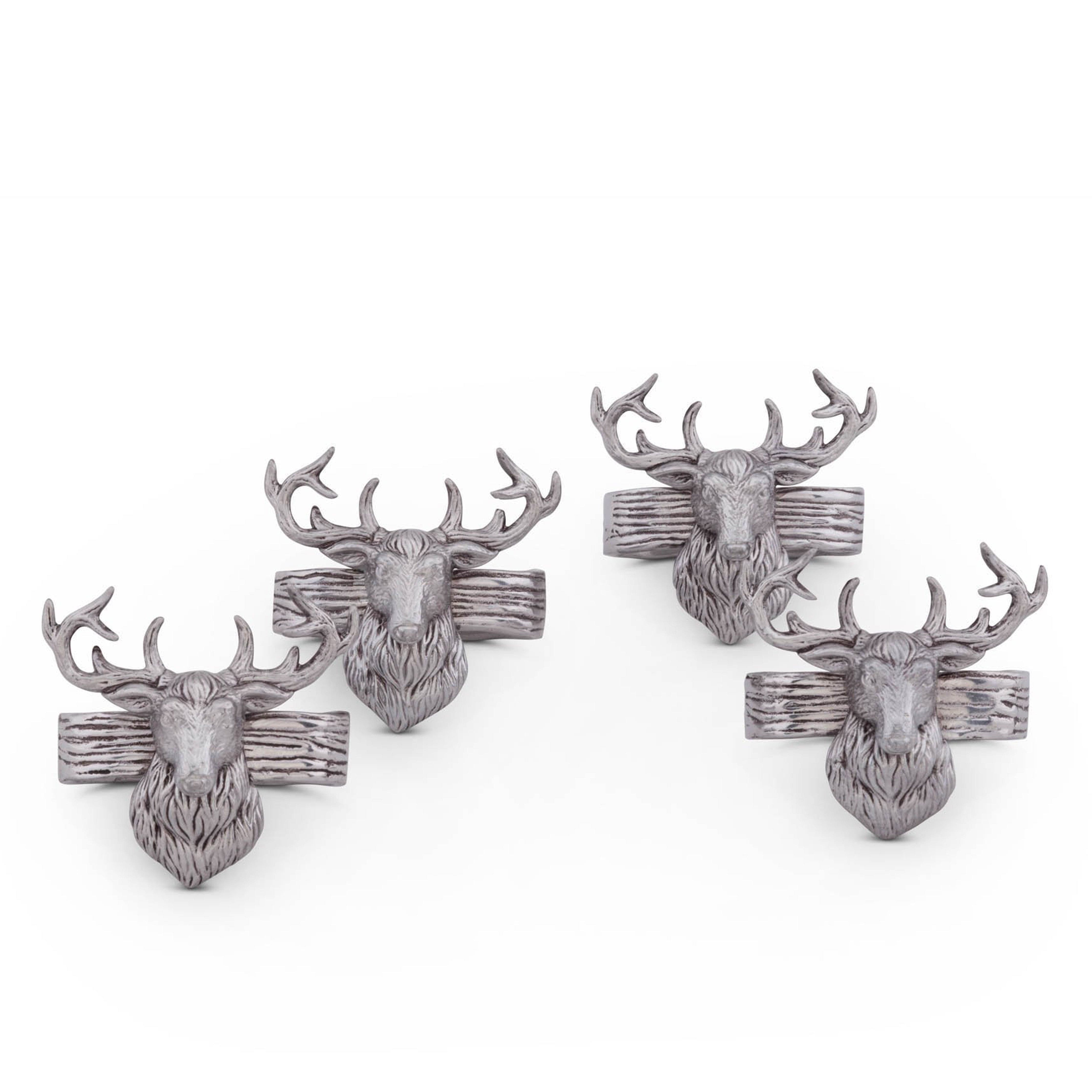 Elk Head Napkin Rings  - Set of 4