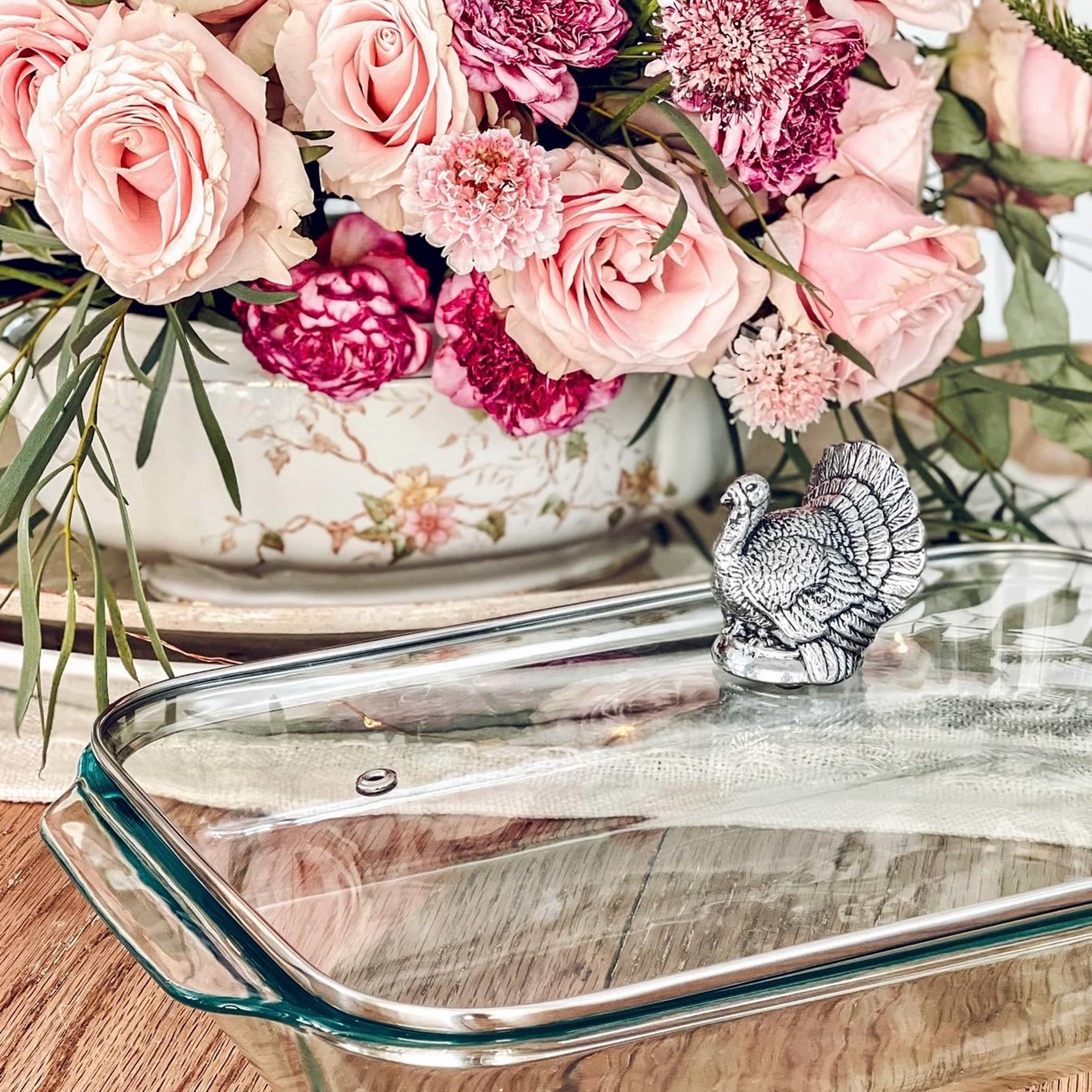 Turkey Lid with Pyrex 3 quart Baking Dish