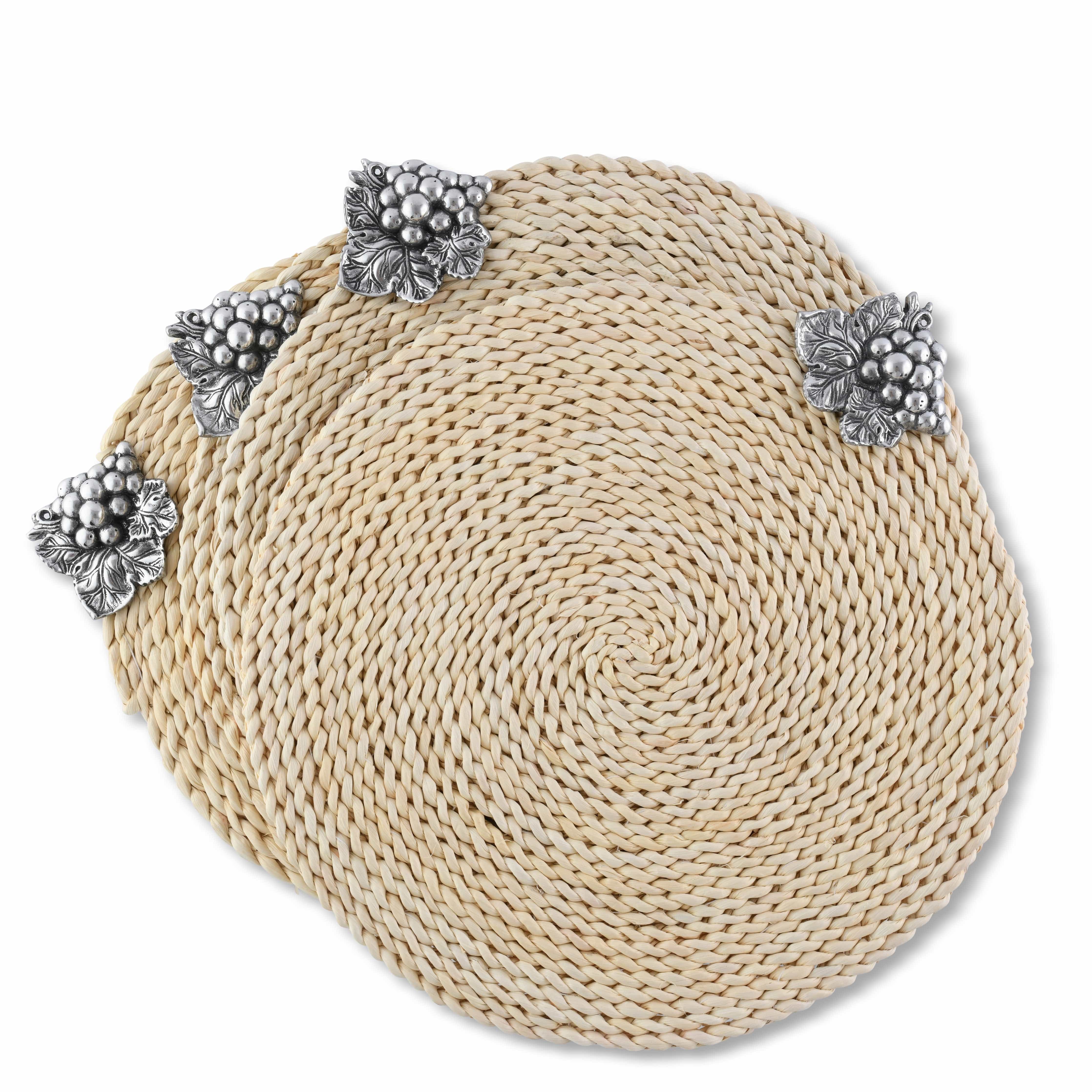 Grape Twisted Seagrass Placemats (Set of 4)