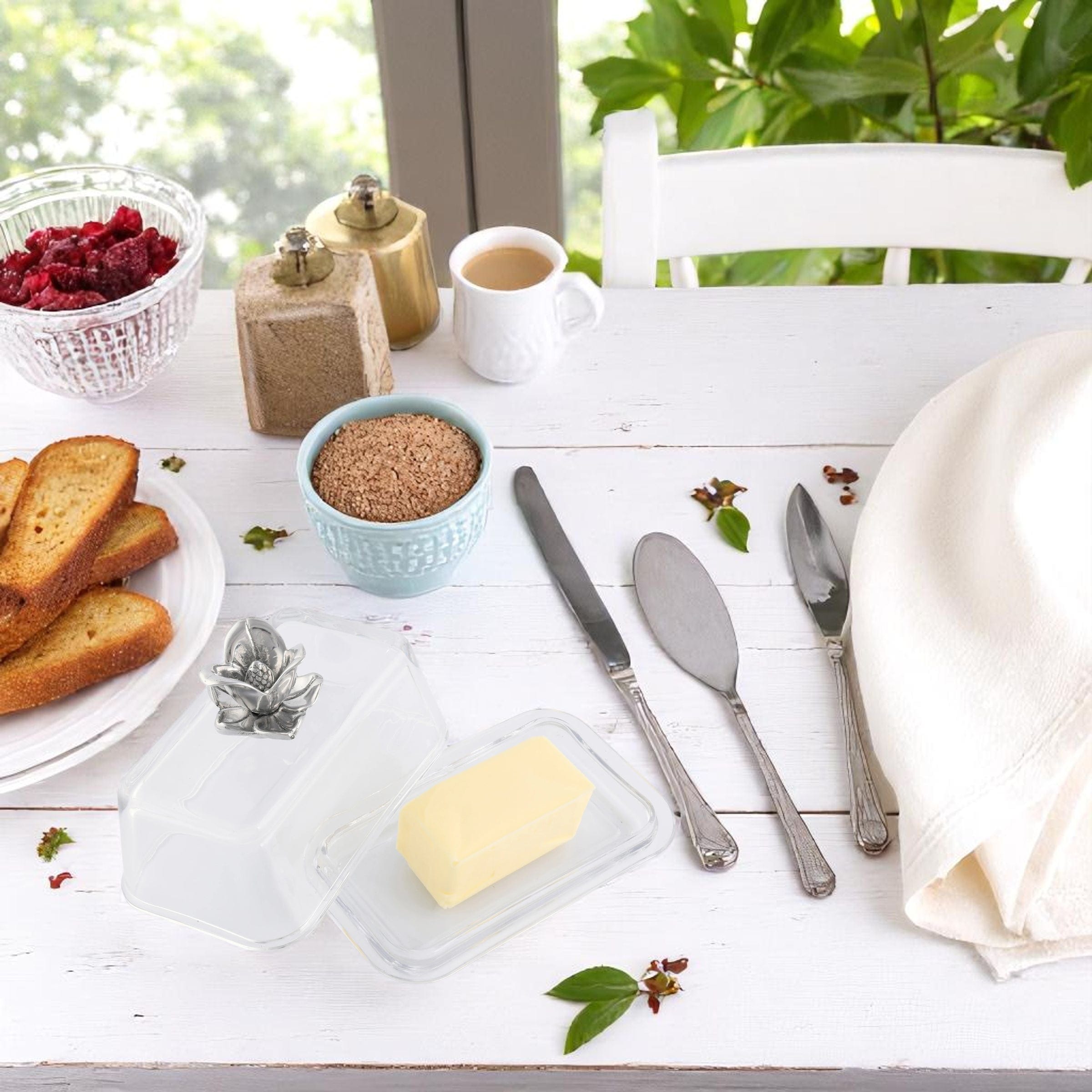 Glass Butter Dish - Magnolia