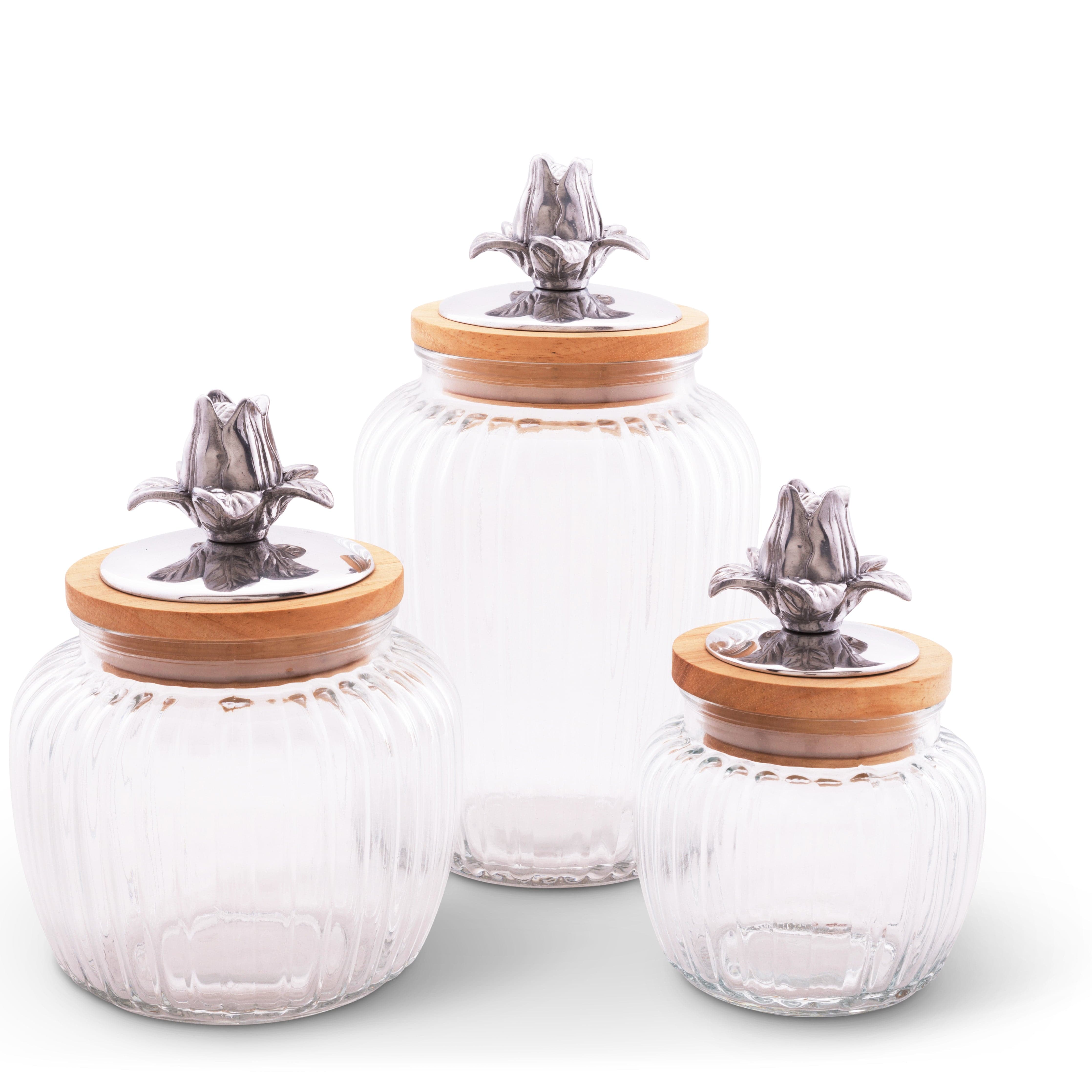 Magnolia Knob Glass Canisters