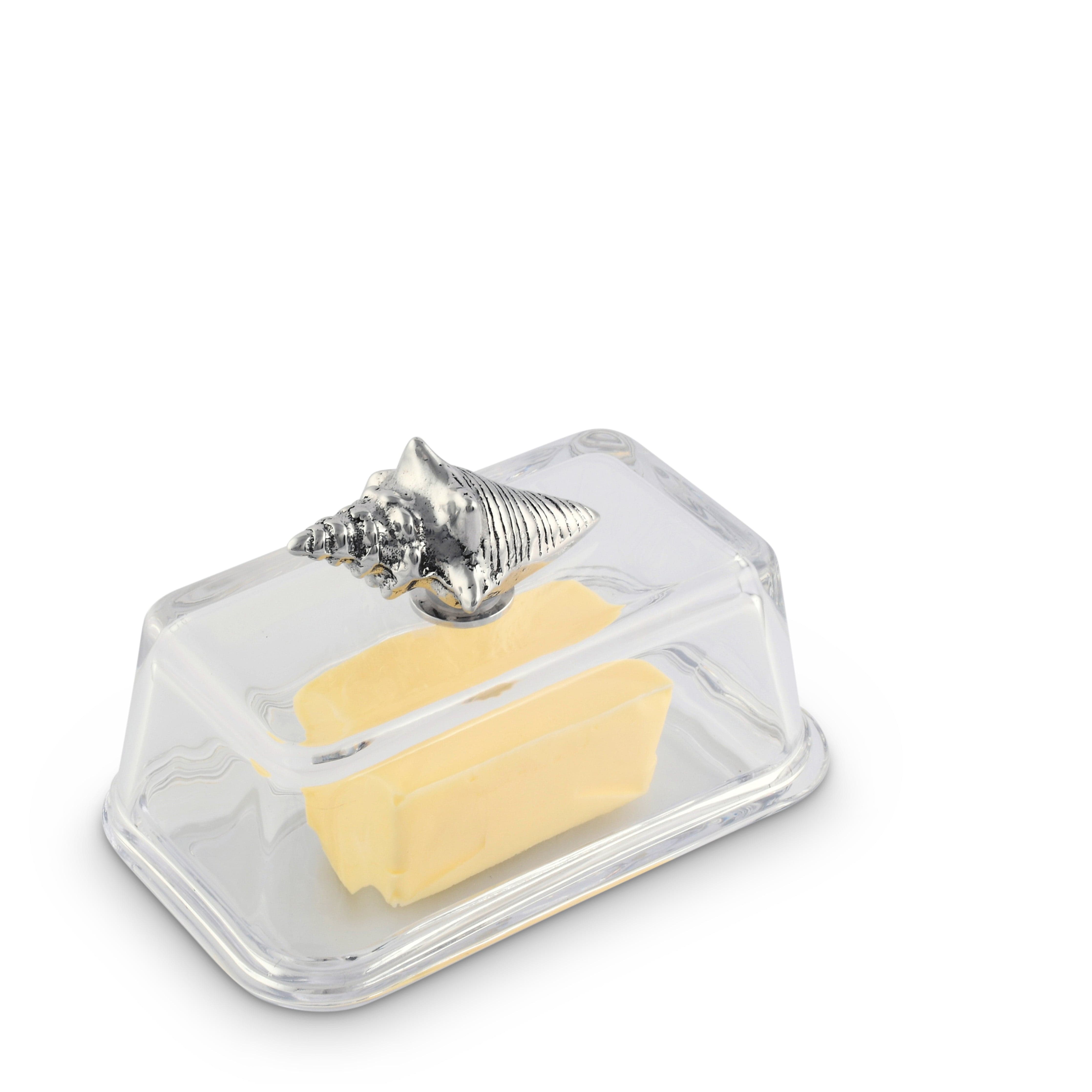 Glass Butter Dish- Shell