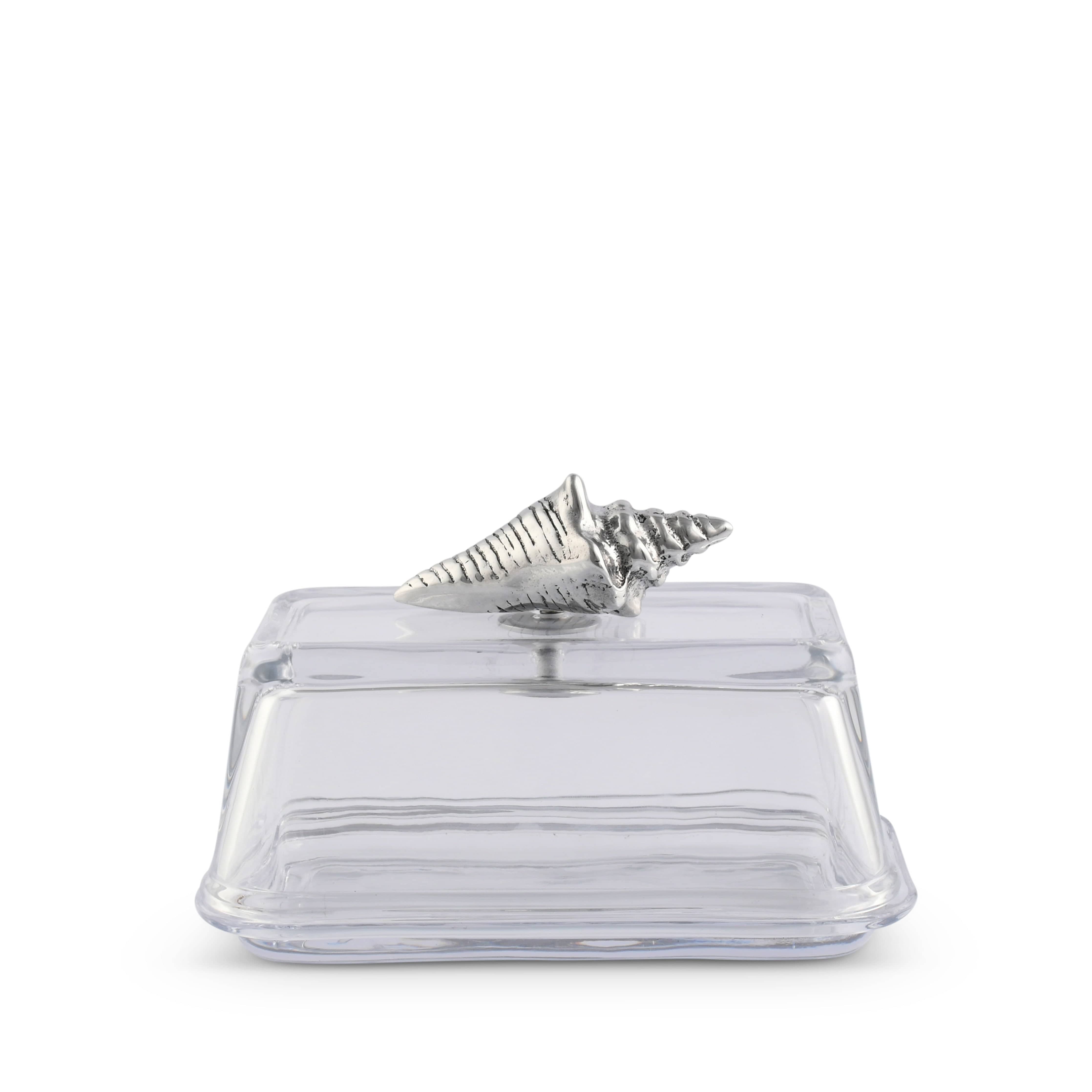 Glass Butter Dish- Shell