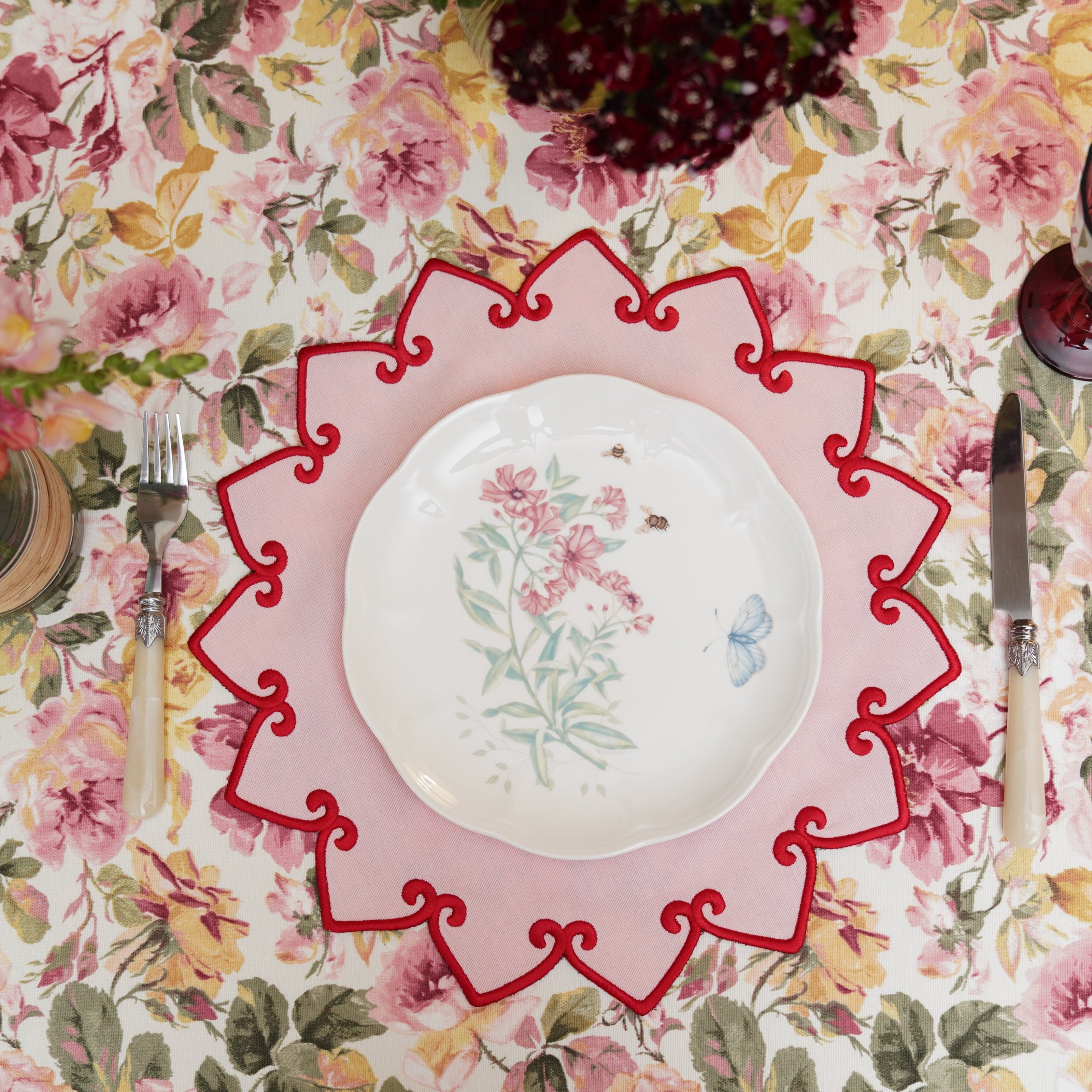 ASHBURY PINK CROWN FABRIC PLACEMAT