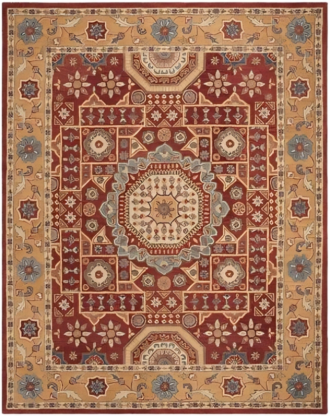 Antiquity Wool Rug in Red and Orange