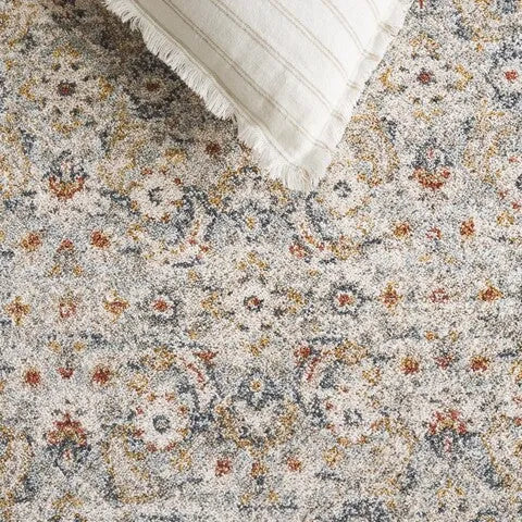 Avalon Polyester Rug in Light Blue and Ivory
