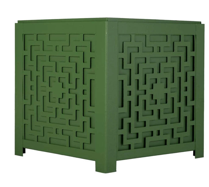Gorgeous Mossy Green Lattice/Fretwork Box Planter with Liner - 2 Sizes - The Mayfair Hall