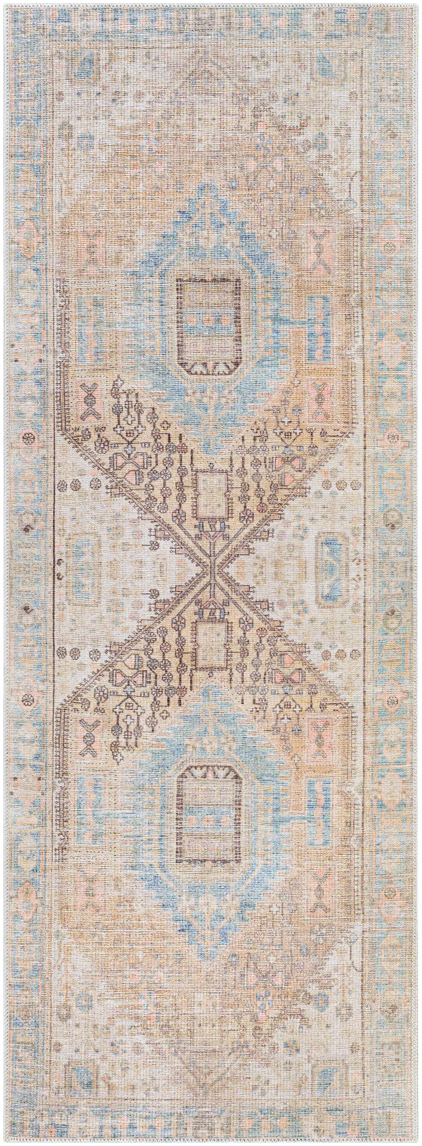 Baloy Polyester Area Rug in Olive and Sage