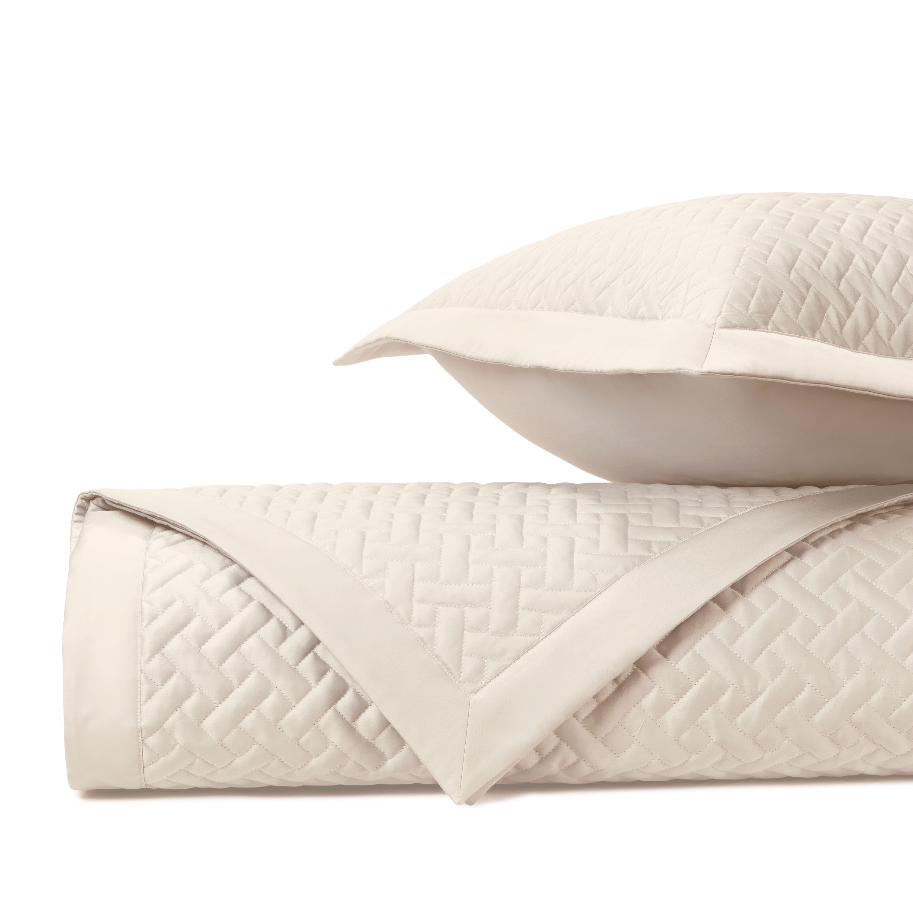 Basketweave Quilted Coverlet Set